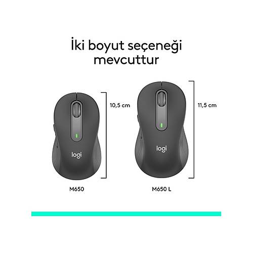 LOGITECH M650 MOUSE KABLOSUZ S�YAH 910-006253