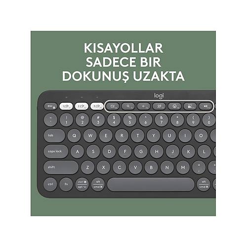 LOGITECH K380S PEBBLE KEYS 2 �OKLU C�HAZ �ZELL�KL� BLUETOOTH T�RK�E Q KLAVYE GR� 920-011859