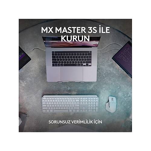 LOGITECH MX KEYS S GEL��M�� AYDINLATMALI TAM BOYUTLU KABLOSUZ T�RK�E Q KLAVYE S�YAH 920-011594