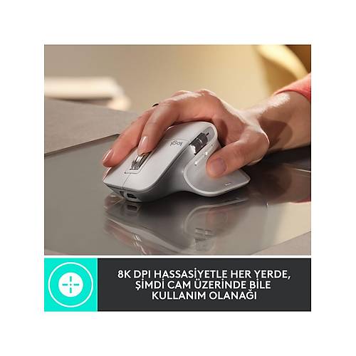 LOGITECH MX MASTER 3S PERFORMANS KABLOSUZ SESS�Z USB OPT�K MOUSE S�YAH 910-006559