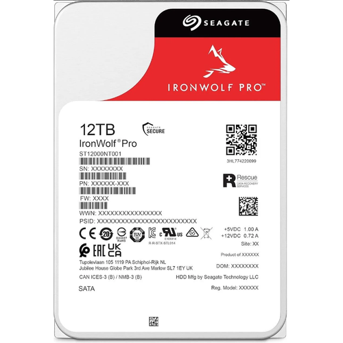 12 TB SEAGATE 3.5 IRONWOLF PRO SATA3 7200RPM 256MB ST12000NT001 (Resmi Distribit�r �r�n�)