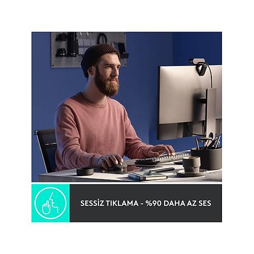 LOGITECH MX MASTER 3S PERFORMANS KABLOSUZ SESS�Z USB OPT�K MOUSE S�YAH 910-006559