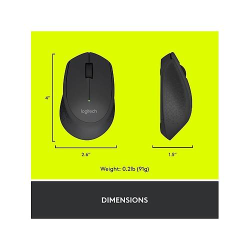 LOGITECH M280 KABLOSUZ USB OPT�K MOUSE S�YAH 910-004287