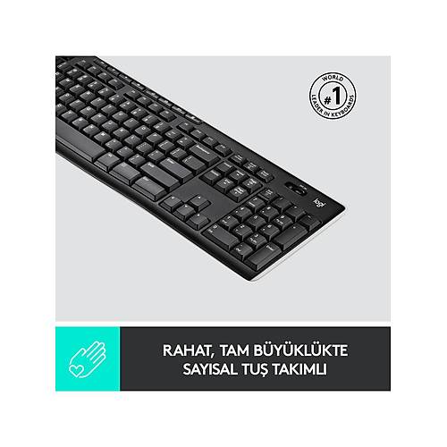 LOGITECH K270 Q TR MM KLAVYE KABLOSUZ S�YAH 920-003761