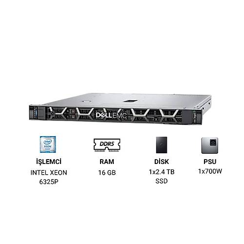 DELL R360 EMEA-SPL3 XEON 6325P 1x16GB 1x2.4TB SAS (4x3.5) H355 RAID 0/1 1x700W