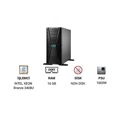 HPE ProLiant ML110 Gen11 3408U 1.8GHz 8?core 1P 16GB?R VROC 4LFF 1000W RPS Server P55637-421