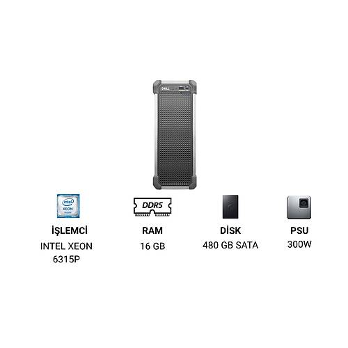 DELL EMEA-SPL1 T160 XEON 6315P (2.8GHz/4-core) 1x16GB 480GB SATA (3xLFF) RAID 0-1 300W