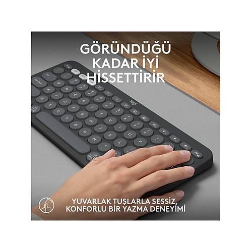 LOGITECH K380S PEBBLE KEYS 2 �OKLU C�HAZ �ZELL�KL� BLUETOOTH T�RK�E Q KLAVYE GR� 920-011859