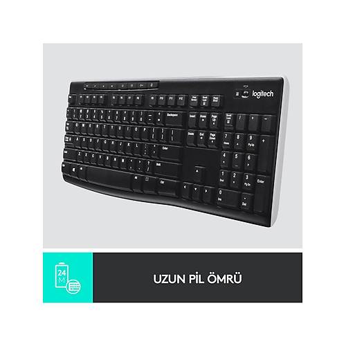 LOGITECH K270 Q TR MM KLAVYE KABLOSUZ S�YAH 920-003761