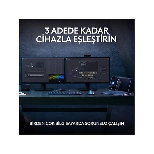 LOGITECH MX KEYS S GEL��M�� AYDINLATMALI TAM BOYUTLU KABLOSUZ T�RK�E Q KLAVYE S�YAH 920-011594