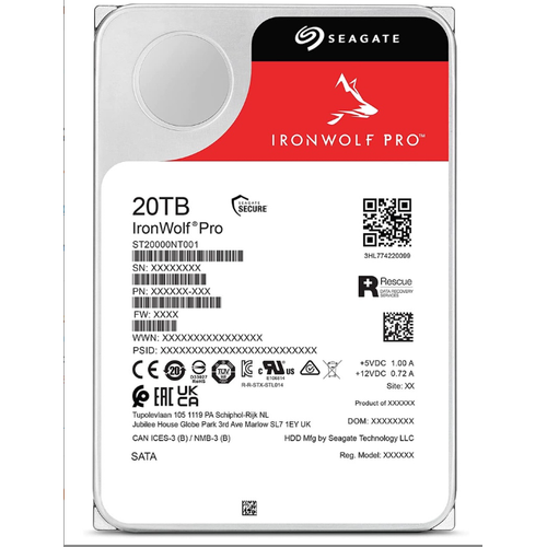 20 TB SEAGATE 3.5 IRONWOLF PRO SATA3 7200RPM 256MB ST20000NT001 (Resmi Distribit�r �r�n�)