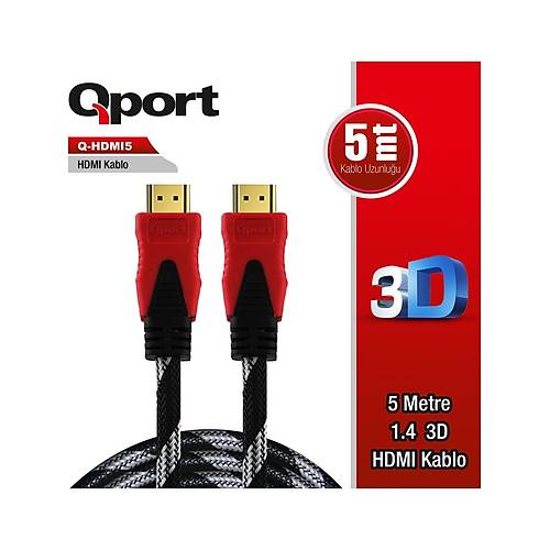 QPORT Q-HDMI5 5 METRE 1.4V ALTIN U�LU HDMI KABLO