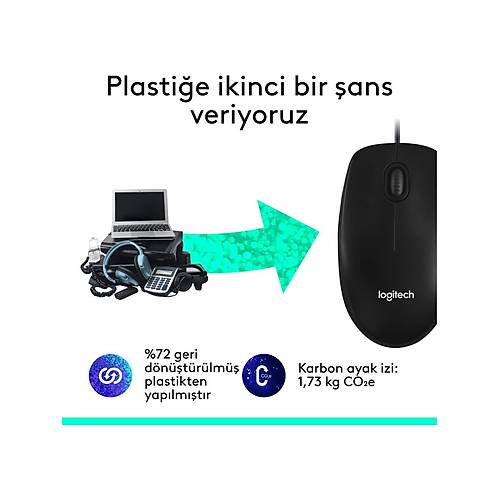 LOGITECH M100 USB KABLOLU MOUSE S�YAH 910-006652