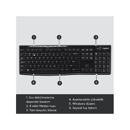 LOGITECH K270 Q TR MM KLAVYE KABLOSUZ S�YAH 920-003761