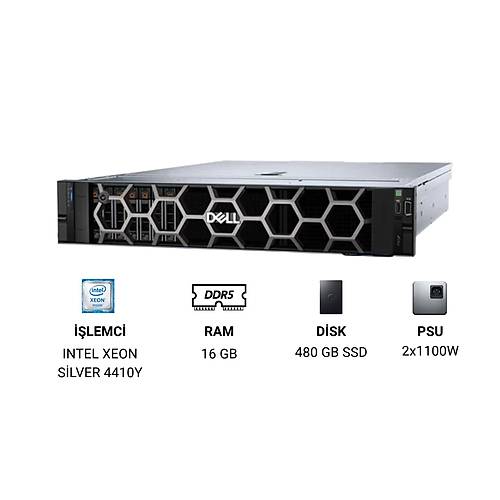 DELL PowerEdge R760XS Intel Xeon Silver 4410Y (12C/2.0Ghz) 16GB DDR5 480GB SATA SSD (16 x 2,5 in� HDD/SSD + 8 x NVMe) 2X10/25GbE H755 2x1GbE SFP+ iDRAC9 Enterprise 2 x 1100W PSU 2U RACK 3 R760XS