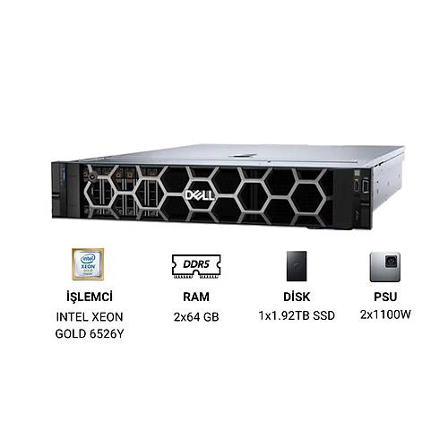 DELL R760XS-80 6526Y 2x64GB DDR5 1x1.92TB SSD 16X2.5