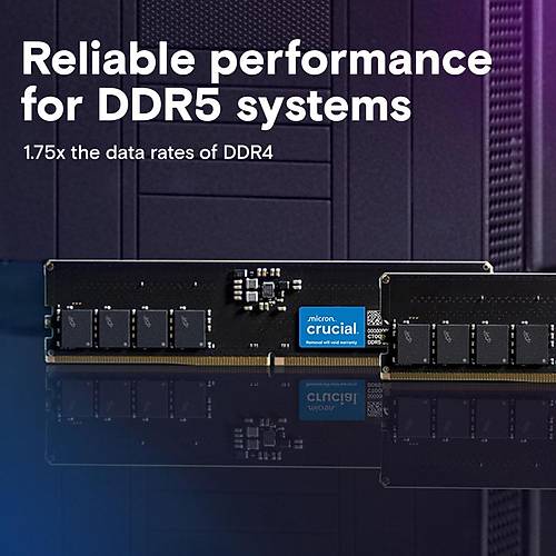 Crucial CT16G48C40U5 - 16GB DDR5-4800 Ud�mm Pc Ram Bellek CL40