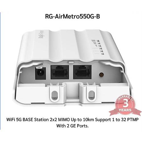 RUIJIE REYEE RG-AIRMETRO550G-B 867MBPS 2 X GE PORT 23DBI 5GHz 1 TO 32 PTMP OUTDOOR BASE STATION ACCESS POINT