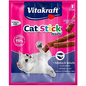 Vitakraft Cat Stick Morina Balığı ve Deniz Ürünleri 3ad 18 gr