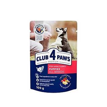 Club4Paws Hindili Pouch Yavru Kpek Sos 100 Gr