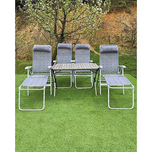 NURGAZ XXL MASA +4 EZLONG KOLTUK SET (NG N032)