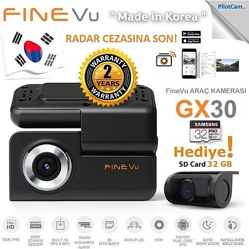 Finevu GX30 New 2ch Eds Radar Wi-Fi Fullhd Ara Kameras