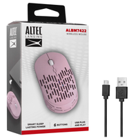 Altec Lansing ALBM7422, Pembe, 2.4GHz,  Şarj Edilebilir, 1600DPI, Kablosuz Optik Mouse