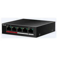 HILOOK NS-0105P-35(B), 4 Port, Megabit, PoE 35W, 1 Port Megabit Uplink, Long Range 250Metre, Y�netilemez, Masa�st� Switch
