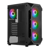GAMDIAS AURA GC1, 750W, Tempered Glass, Mesh, ARGB, Micro ATX GAMING KASA
