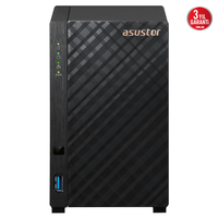 ASUSTOR AS1102TL, 1Gb DDR4 Ram, 2 Yuval (2x22TB Destek), 1x2.5GbE Network, USB 3.2, USB 2.0, Tower NAS (Yedekleme) Cihaz
