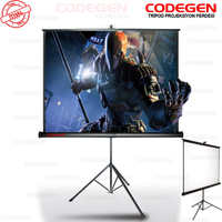 Codegen TX-24 TRIPOD PROJEKSYON PERDES 240X200 (Arkas Siyah Fonlu - Tanabilir Ayakl Model)