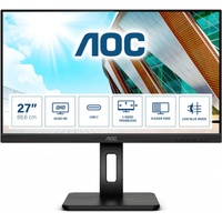 AOC Q27P2CA 27" 4ms, 75Hz, 2K Quad HD, IPS Panel, 2xHDMI, DP, USB-C, 2X2W Hoparlr, Pivot Monitr