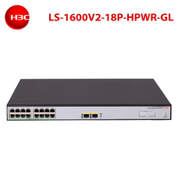 H3C S1600V2-18P-HPWR, 16 Port, GigaBit, PoE 240W, L2, 2 Port GigaBit SFP, Web Ynetilebilir, Masast Switch