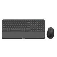 PHILIPS SPT6607B, Siyah, T�rk�e Q, 2.4Ghz ve Bluetooth Kablosuz, Bilek Destekli, Multimedya Klavye Mouse Set