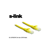 S-LINK SL-CAT603YE, CAT6, Patch, 3Mt, Kablo (Sar) 