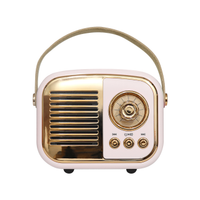 MIKADO MD-24BT, Echoes, Pembe, 3W, Ta��nabilir, USB/TF Kart/Bluetooth, 800mAh, Klasik Retro M�zik Kutusu