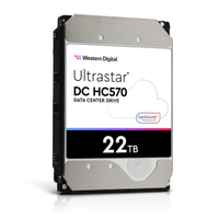 WD ULTRASTAR, WUH722222ALE6L4, 3.5", 22TB, 512Mb, 7200 Rpm, 7/24 Enterprise, DATA CENTER-GVENLK-NAS-SERVER, HDD (DC HC570) (0F48155)