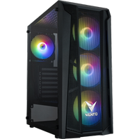 VENTO VG15FE Mid Tower, 550W 80+ Siyah, Temperli Cam, RGB, ATX GAMING KASA