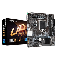 GIGABYTE H610M H V2 rev.1.0, 5600MHz, 2xDDR5,  M.2, D-SUB, HDMI, 12-13.Nesil, LGA1700 Soket, Anakart