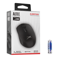 Altec Lansing ALBM7222, Siyah, 2.4GHz USB,  1200DPI, Kablosuz Optik Mouse