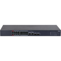 DAHUA CS4218-16ET-240, 16Port, Megabit, PoE 240W, 2 Port SFP Gigabit Combo, Cloud Ynetilebilir, Switch