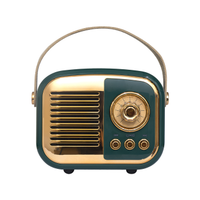 MIKADO MD-24BT, Echoes, Ye�il, 3W, Ta��nabilir, USB/TF Kart/Bluetooth, 800mAh, Klasik Retro M�zik Kutusu