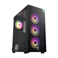 VENTO VG3400S Mid Tower, Siyah, Temperli Cam, RGB, ATX GAMING KASA (PSU YOK)