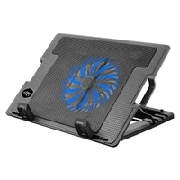 PowerGate PG-NC01 14cm Fan, 10"-17" Notebook Soutucu, 5 Kademeli Stand, Mavi Ledli (Siyah)