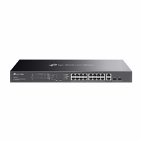 Omada ES220GMP, 16 Port Gigabit, 16 Port PoE+, 2 Port Gigabit SFP, 250W, Y�netilebilir, Rackmount Switch