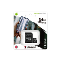KINGSTON SDCS2/64GB, CANVAS, V10, CL10, 100Mb/s, MicroSD Kart Bellek (SD Adapt�rl�)