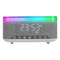 MIKADO MD-W8, 10W, Tanabilir, USB/TYPE-C/BT/TF, RGB Ikl, 1200mAh, 15W Kablosuz arj, Gece Lambas, Alarml Saat, Bluetooth Speaker
