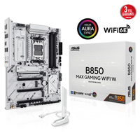 ASUS B850 MAX GAMING WIFI W, 4xDDR5, 3x M2, HDMI, DP, Type-C, Wi-Fi 6E, Bluetooth v5.3, AM5 Soket GAMING BEYAZ Anakart