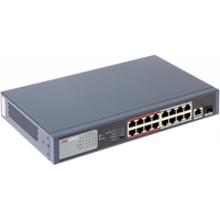 HIKVISION DS-3E0318P-E/M, 16 Port, MegaBit, 16 Port PoE, 130W, +1 Port GigaBit Uplink, +1 Port GigaBit SFP, Ynetilemez, Rack Mount Switch