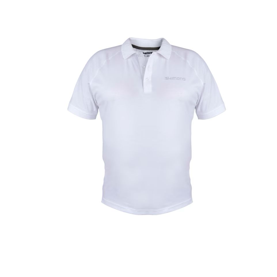 Shimano SHM Short Sleeve Polo T-shirt White